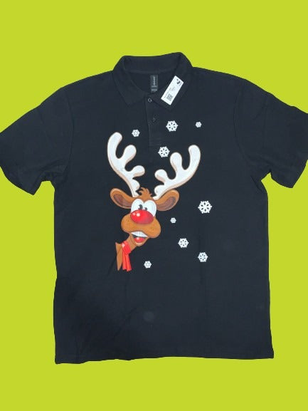 Festive Reindeer Collared Shirt